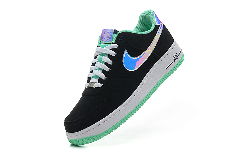 Nike Air Force 1 Basse Des Hommes Chaussures Noir Vert